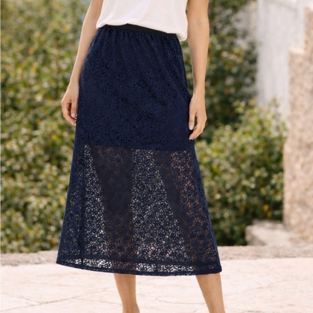 Old navy high waisted lace midi skirt